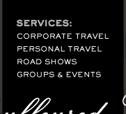 Services: corporate and personal travel, road shows, groups and events
